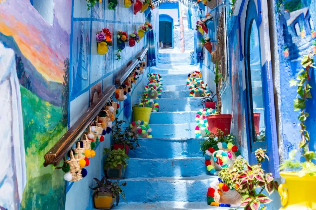 Blue streets of Chefchaouen Morocco