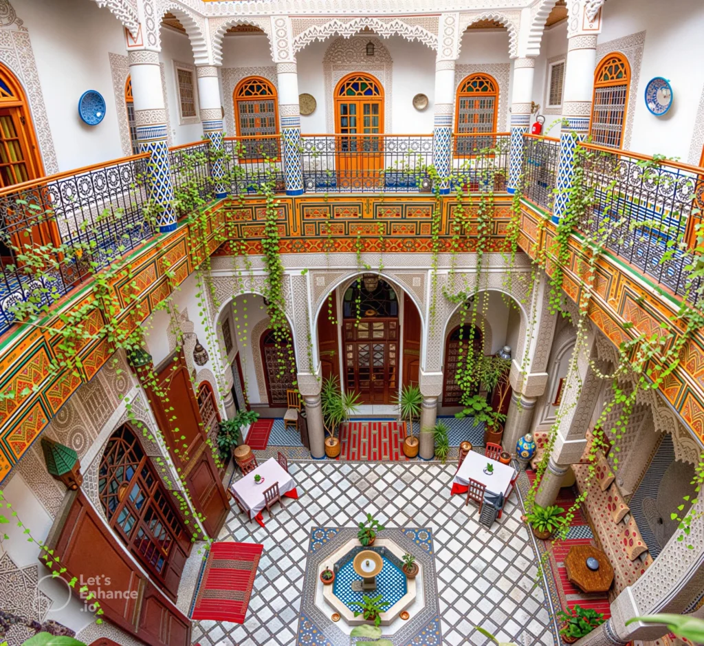 raditional Moroccan riad courtyard